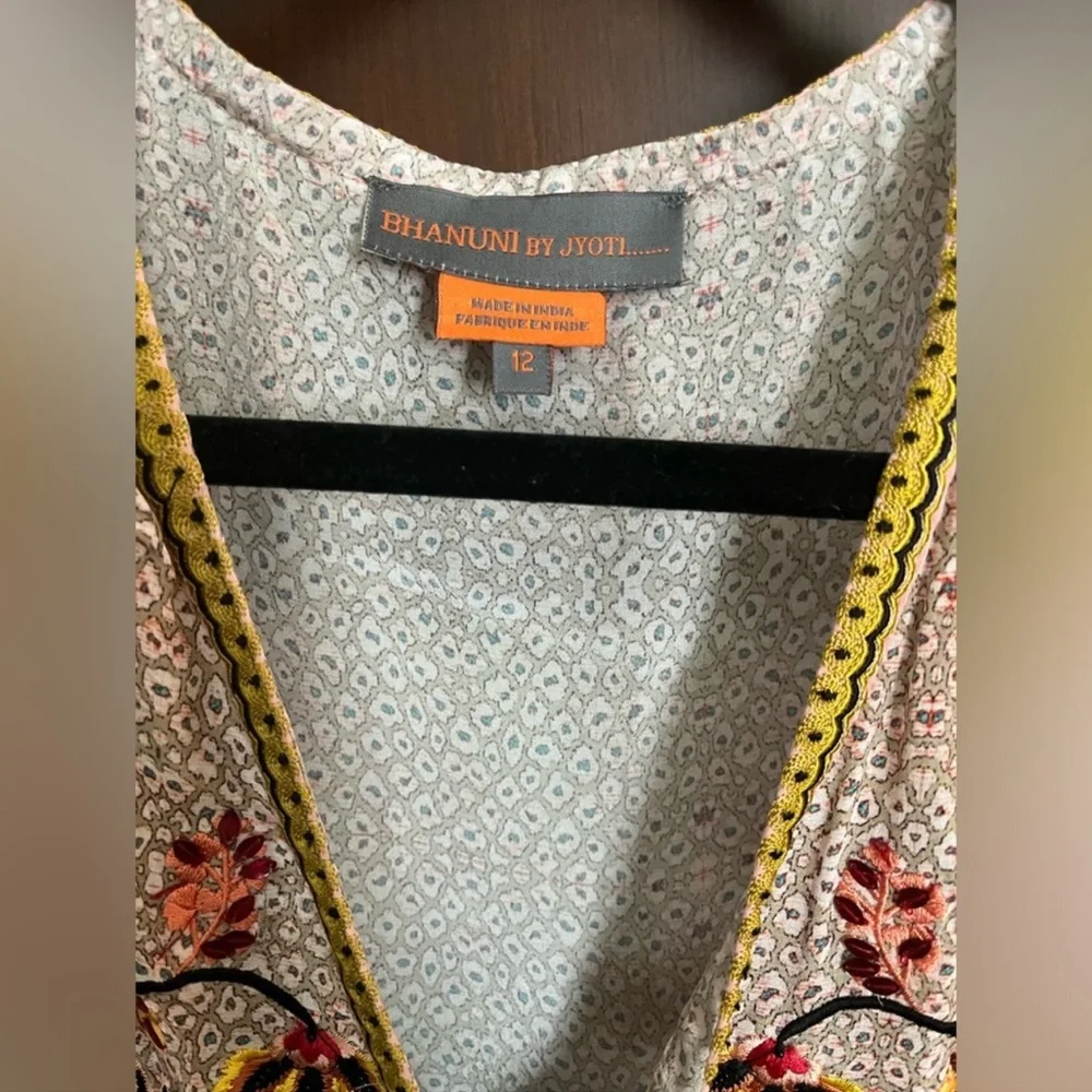 Anthropologie Bhanuni by Jyoti Giorgia Floral Embroidery Bead Floral Boho Dress - Picture 5 of 5